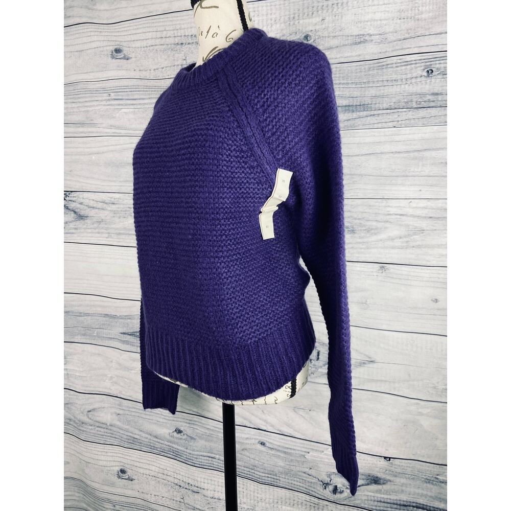 Carole Christian Long Sleeve Chunky Knit Sweater Womens XS Purple Crew Neck NEW
